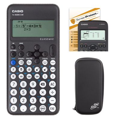 Casio FX-82 DE CW mit Schutztasche und Displayschutzfolie im Set