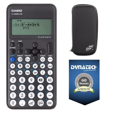 Casio FX-82 DE CW mit CalcCase Schutztasche und Garantieverlängerung