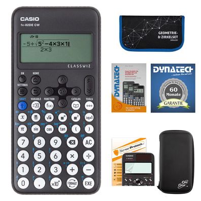 Casio FX-82 DE CW + CalcCase-Schutztasche, irkelset blau, olie, uch, arantie