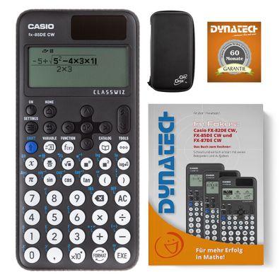 Casio FX-85 DE CW mit CalcCase-Schutztasche, Arbeitsbuch und Garantie