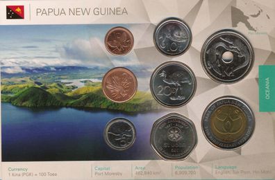 Papua Neuguinea Kursmü?nzenset stgl verschweisst in Karte*