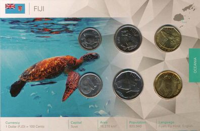 Fidschi Kursmünzenset 2012 verschweisst in Karte*