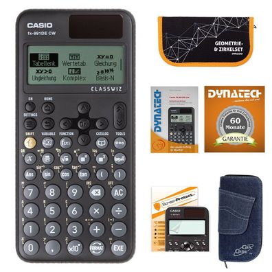 Casio FX-991 DE CW + Jeans-Tasche dunkelblau, irkelset orange, olie, uch, arantie