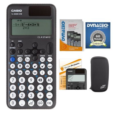 Casio FX-85 DE CW mit CalcCase-Schutztasche, Schutzfolie, Arbeitsbuch, Garantie