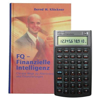 Finanzrechner HP-10 BII+ mit Buch -FQ-Finanzielle Intelligenz- (Gr. Taschenrechner)