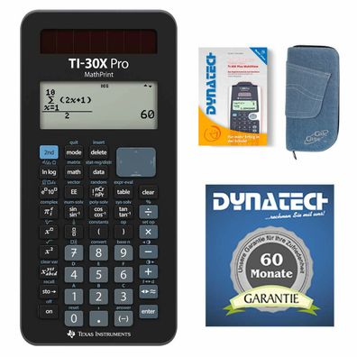 TI-30 X Pro MP + Tasche Jeans Hell + Buch Plus MV + Garantie 60M (Gr. Taschenrechner)