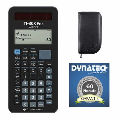 TI-30 X Pro MathPrint + Tasche schwarz + Garantie auf 60 Monate (Gr. Taschenrechner)