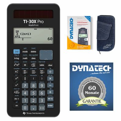 TI-30 X Pro MP + Tasche Jeans Dunkel + Buch: Plus MV + Garantie 60M