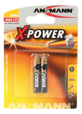 Batterie-Set AAAA 1,5 V Inhalt 2 Stück X-Power Alkaline Mini LR61