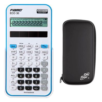 Fiamo ECO 30 w/ b - Taschenrechner und Schutztasche im Set Schule, Uni, Beruf