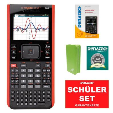 Taschenrechner TI NSP CX II T CAS + Schutztasche + Handbuch + Garantie Set Grün