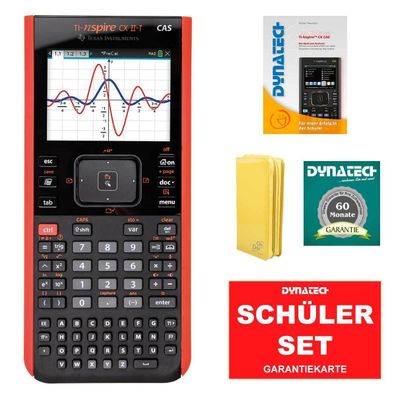 Taschenrechner TI NSP CX II T CAS + Schutztasche + Handbuch + Garantie Set Gelb