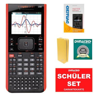 Taschenrechner TI NSP CX II T CAS + Schutztasche Gelb + Handbuch + Garantie Set