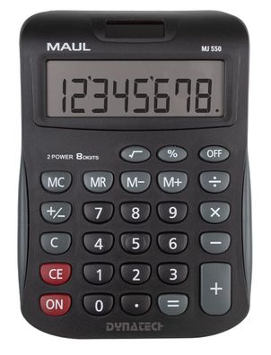 MAUL Tischrechner MJ 550 / 8 stellen / Batterie- und Solarbetrieb / Schwarz