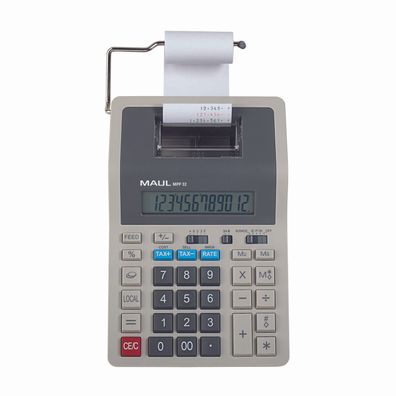 MAUL Tischrechner MPP 32 / Druckend / Grau / 12 stellen