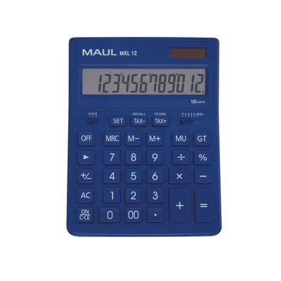 MAUL Tischrechner MXL 12 / 12 stellen / Solar- und Batteriebetrieb / Blau