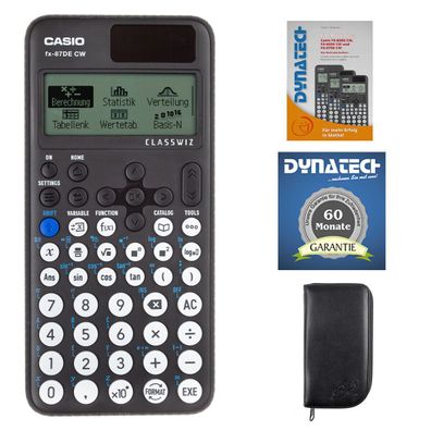 Casio FX-87 DE CW mit schwarzerTasche, Arbeitsbuch und Garantie (Gr. Taschenrechner)
