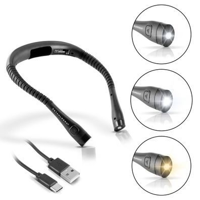 Stahlwerk LED Hals Leselampe 0,5 W 60 Lumen USB LED Taschenlampe Nackenlampe
