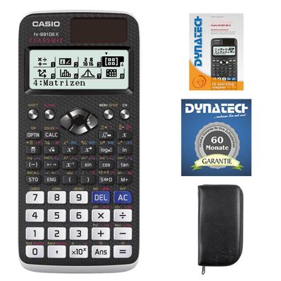 Casio FX-991 DE X mit schwarzer Tasche, Arbeitsheft und Garantieverlängerung