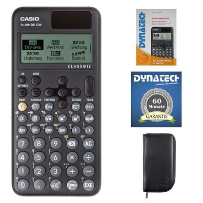 Casio FX-991 DE CW mit schwarzer Tasche, Arbeitsbuch und Garantie