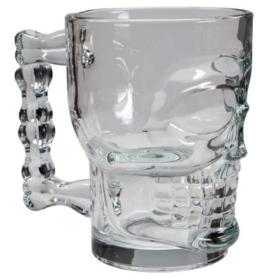 Totenkopf Bierglas Schädel Bierkrug 0,4L 3D Skull Pilsglas Bier Glas
