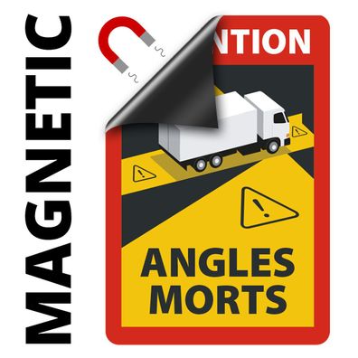 Angles Morts Toter Winkel Schild magnetisch A5 5 Stk Schild für LKW/ Sattelzug