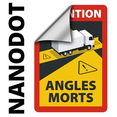 Angles Morts - Toter Winkel - Schild nanodot A5 5 Stk, haftend LKW-Sattelzug