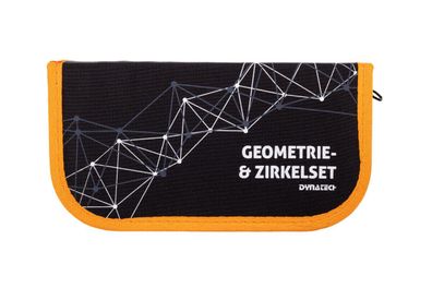 DynaTech Geometrie- und Zirkel-Set (12-teilig) Reißverschluss- Etui orange