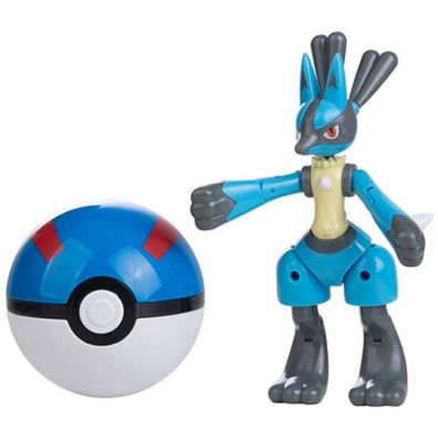 Pokéball mit Pokémon-Figuren (Modell: Lucario)