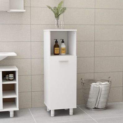 Badezimmerschrank Weiß 30x30x95 cm Holzwerkstoff