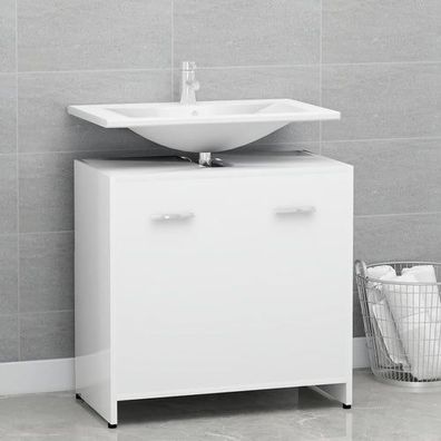 Badezimmerschrank Weiß 60x33x61 cm Holzwerkstoff