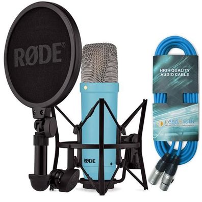 Rode NT1 Signature Blue Studio-Mikrofon Blau mit XLR-Kabel Blau