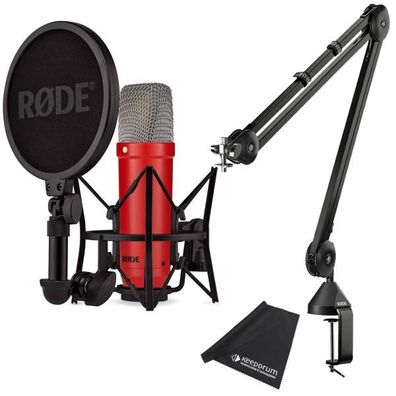 Rode NT1 Signature Red Mikrofon Rot mit PSA1 Studio Gelenkarm Schwarz