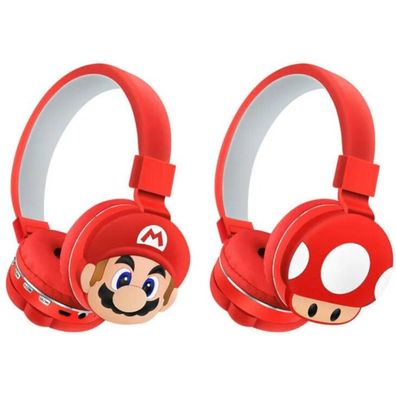 MARIO & TOAD Bluetooth-Kopfhörer - Super Mario Bros. Rote Mario Bluetooth Kopfhörer