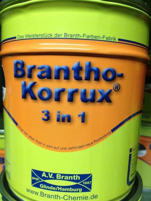 Brantho Korrux 3in1 Rostschutzfarbe für Baugeräte alle Farbtöne 750ml