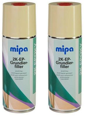 2x Mipa 2K Epoxy Grundierfiller 400ml beige Grundierung Epoxid Grundierfüller