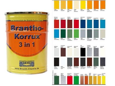 Brantho Korrux 3in1 Rostschutz & Metallschutz Farbe 5l Farbauswahl Branth