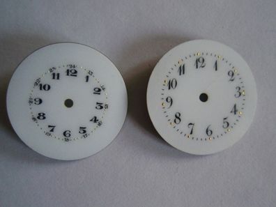 2 x Zifferblatt Uhr Ersatzteil Emaille
