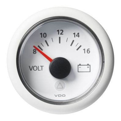 VDO-ViewLine Voltmeter Ø52mm 8-16V/18-32V schwarz oder weiß - Farbe: ...