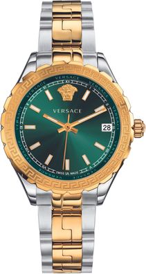 Versace V12050016 Hellenyium grün roségold silber Edelstahl Damen Uhr NEU
