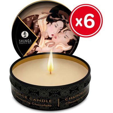 SHUNGA Massage Candle Excitation/ Intoxicating Chocolate 30ml, 6 pcs