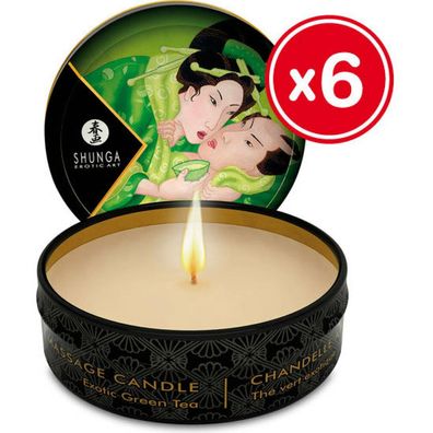 SHUNGA Massage Candle Zénitude/ Green Tea 30ml, 6 pcs