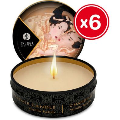 SHUNGA Massage Candle Desire/ Vanilla Fetish 30ml, 6 pcs
