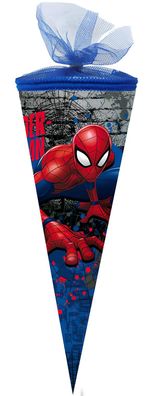 Nestler Schultüte 35 cm rund Tüll/ Textilborte Marvel Spider-Man