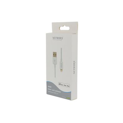 Networx Daten- Ladekabel für Lightning auf USB 2m Apple iPhone weiß - sehr gut