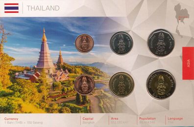 Thailand Kursmünzenset verschweisst in Karte*