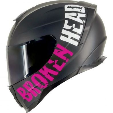 Broken Head (A-Minus-Ware) BeProud Sport Pink Set Motorradhelm + Schwarzes Visier