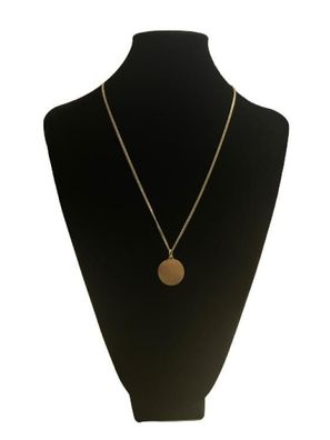 Halskette 1051 RG, Rosefarbene Halskette mit einem runden Plättchen Anhänger 1 St