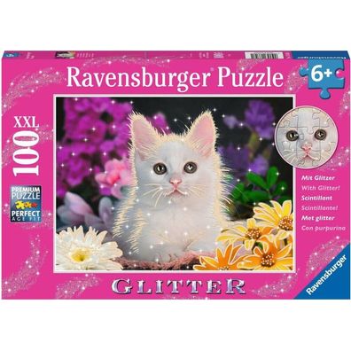 Kinderpuzzle Glitzerkatze (100 Teile, glitzernde Teile)