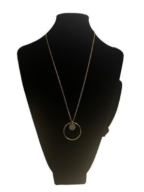 Halskette 1273G, Kette vergoldet mit Anhängern Kreis und Platte 1 St